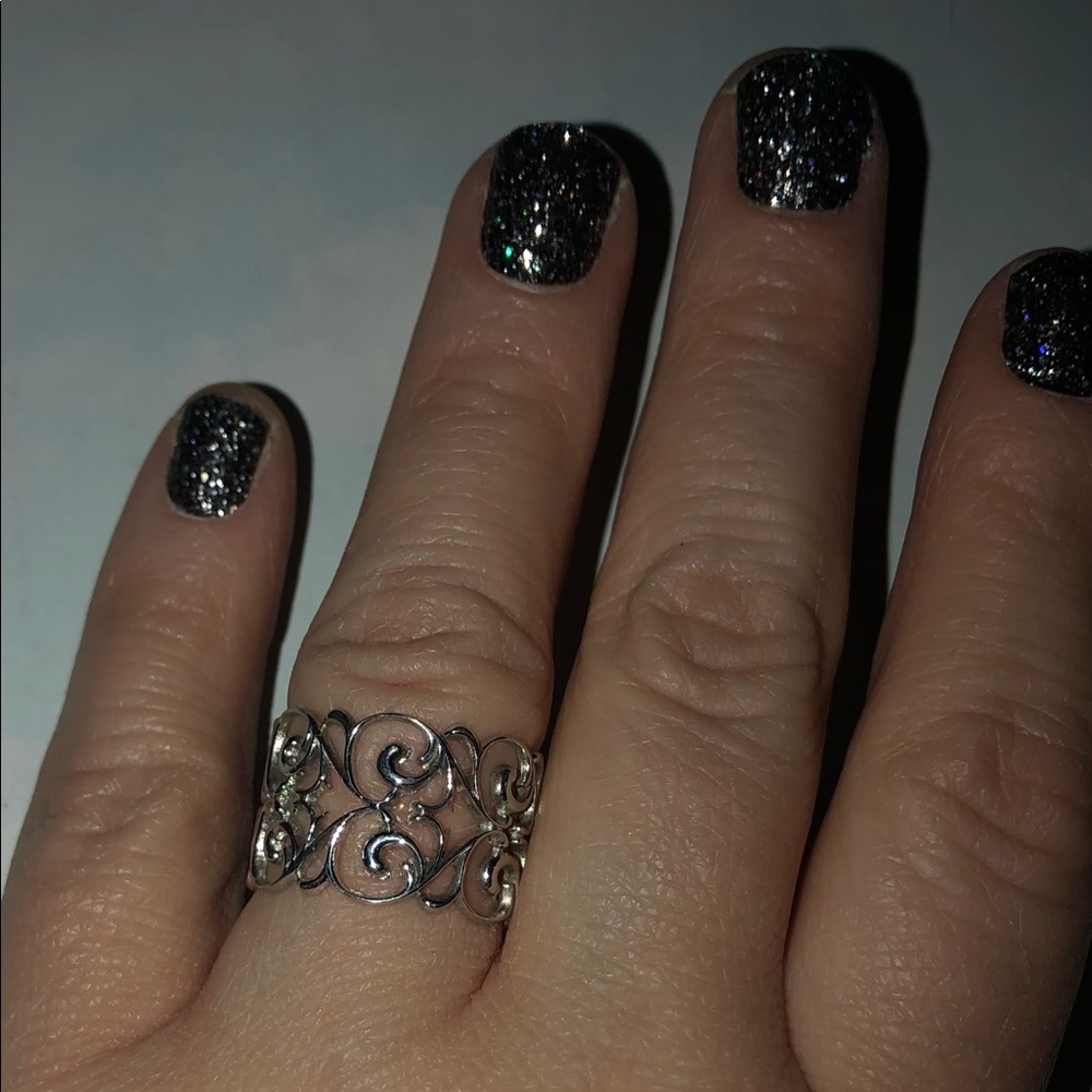 BEAUTIFUL Sterling Silver Handmade scroll ring